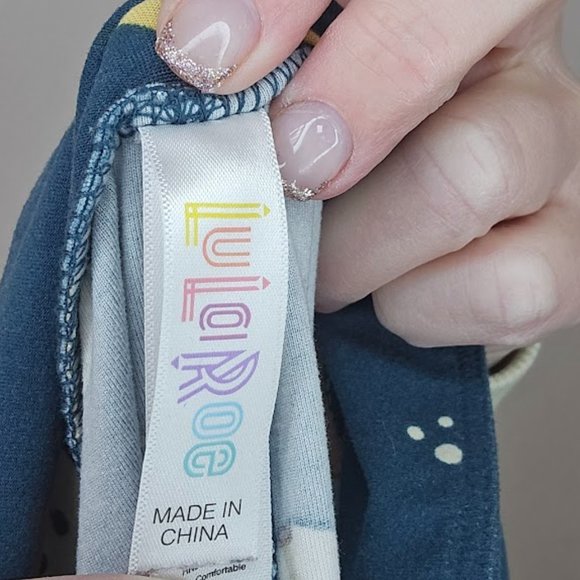 LuLaRoe Stretch Women's Leggings OS Blue Fox Owl Leaves Deer Versatile - Picture 4 of 6